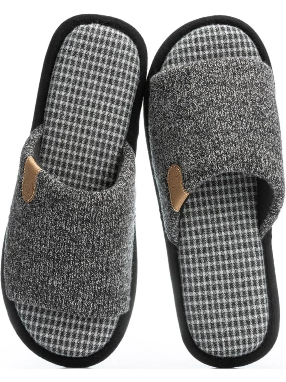 Men's Black Flat Cozy Memory Foam Anti Skid Soft Slip On House Slipper Shoes